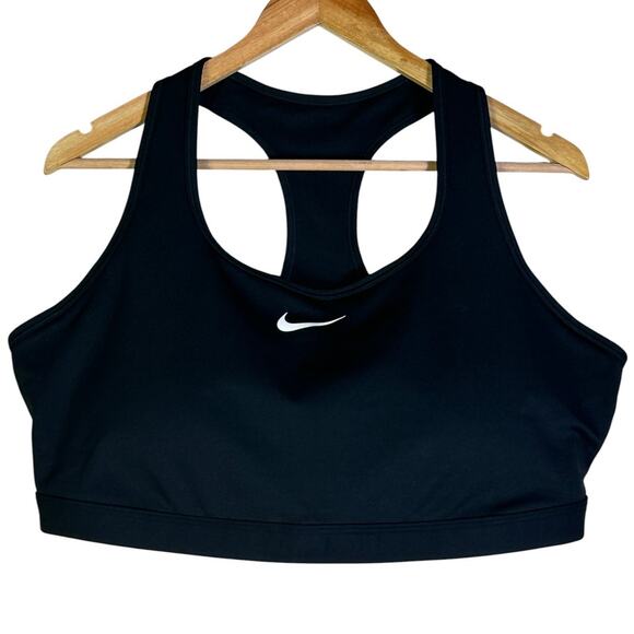 Nike Dri-FIT Sports Bra Womens 2X Black Racerback Moisture Wicking Clean Girl - Picture 1 of 6